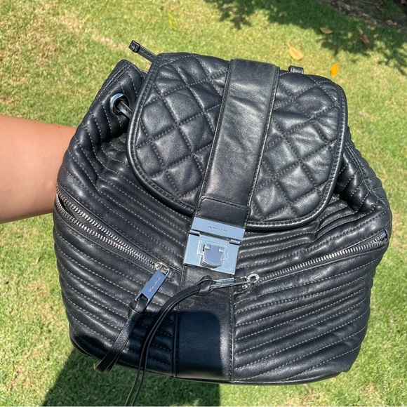 EUC Michael Kors Elisa Backpack Lamb Skin Leather Black MSRP $398 - Picture 4 of 14